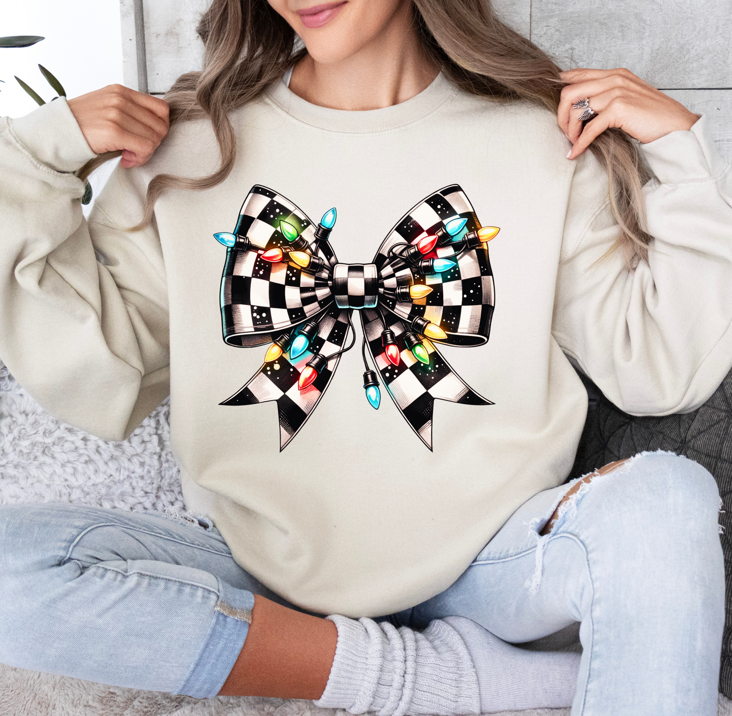 Christmas Light Bow Shirt