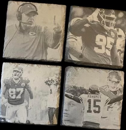 Kansas City Football Slate Coasters 4pk