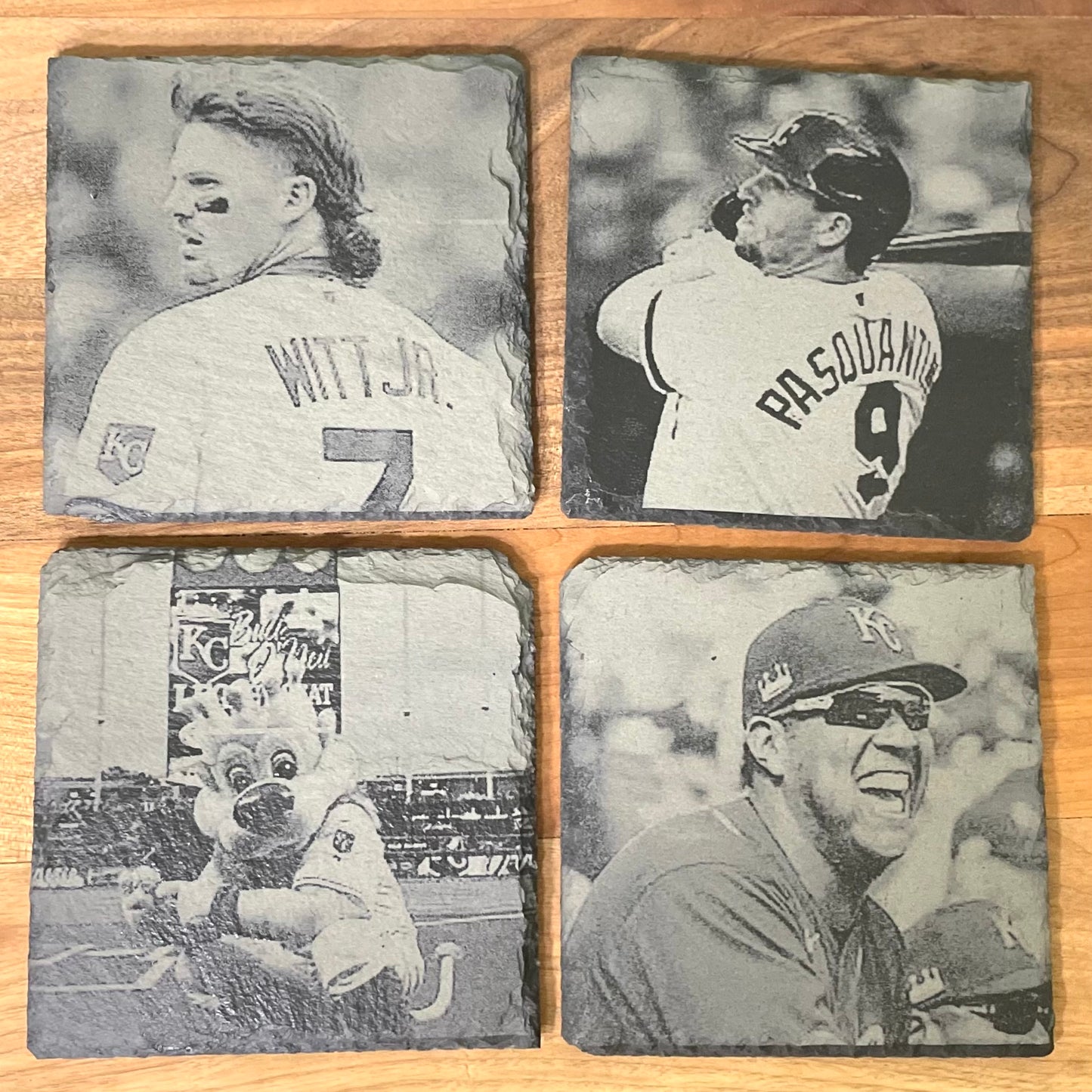 Kansas City Baseball Slate Coasters 4pk