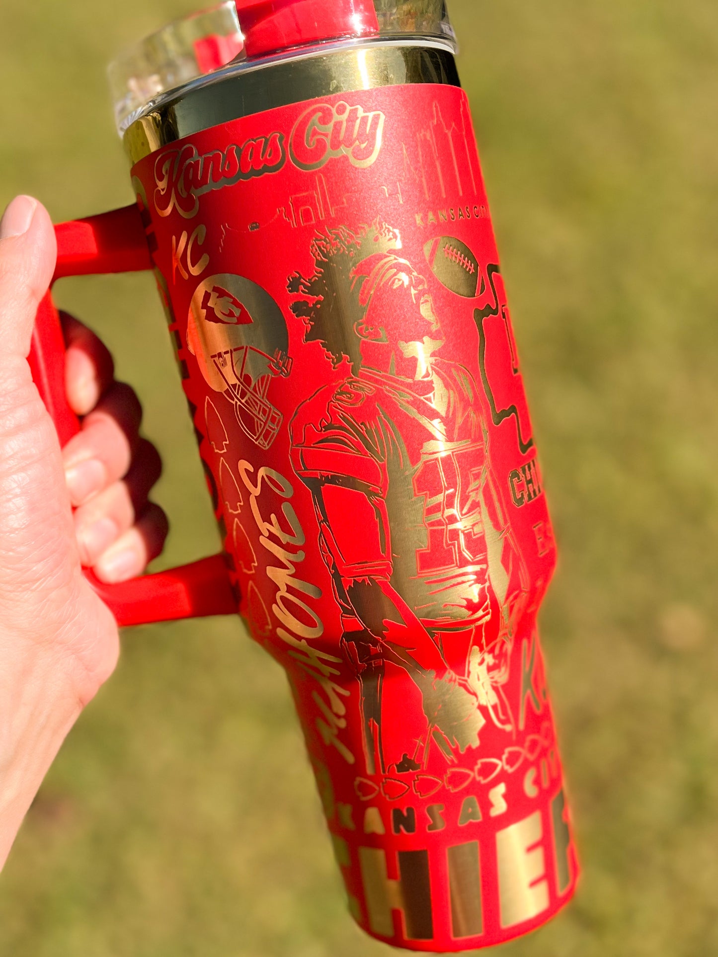 GOLD Kansas City Football 40 oz Tumbler