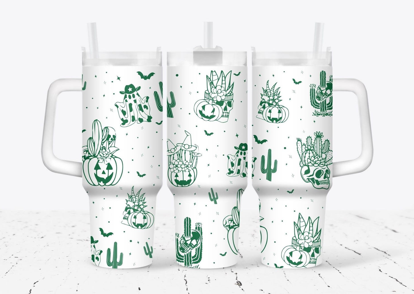 Halloween Cactus Themed Engrave File SVG 40 oz Tumbler