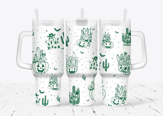 Halloween Cactus Themed Engrave File SVG 40 oz Tumbler