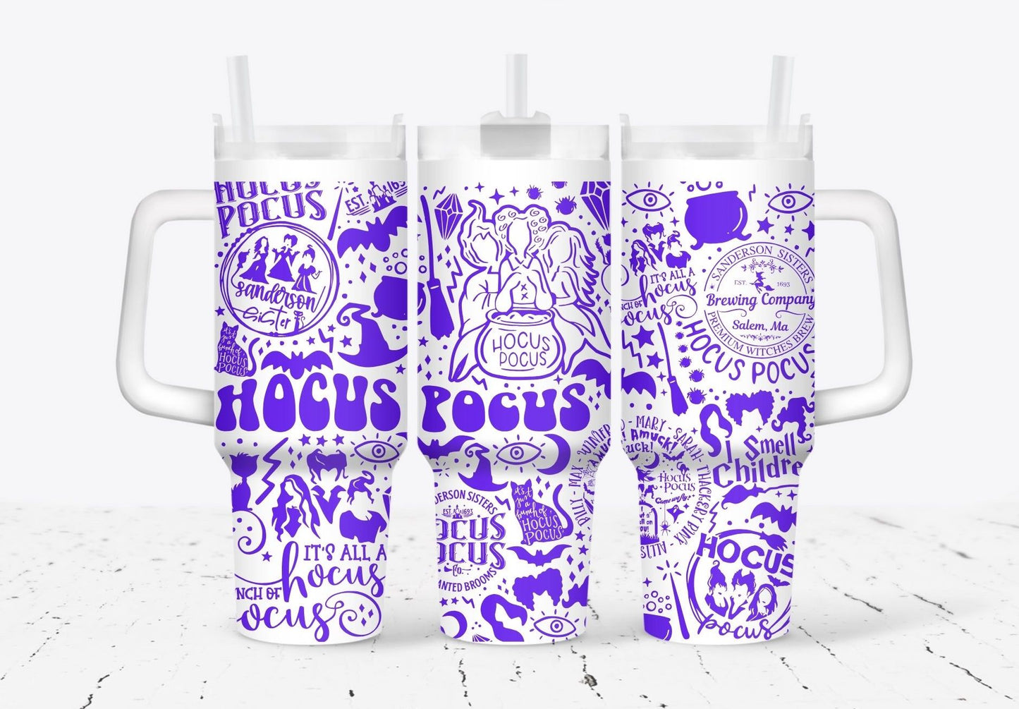 Hocus Pocus Themed Engrave File SVG 40 oz Tumbler