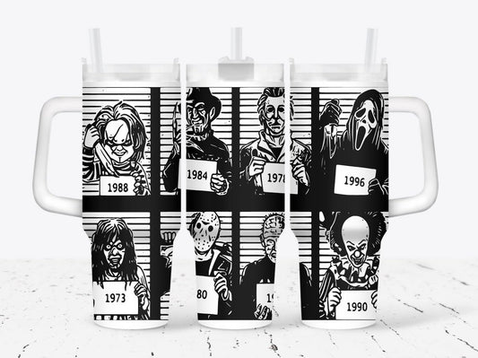 Horror Movie Prison Themed Engrave File SVG 40 oz Tumbler